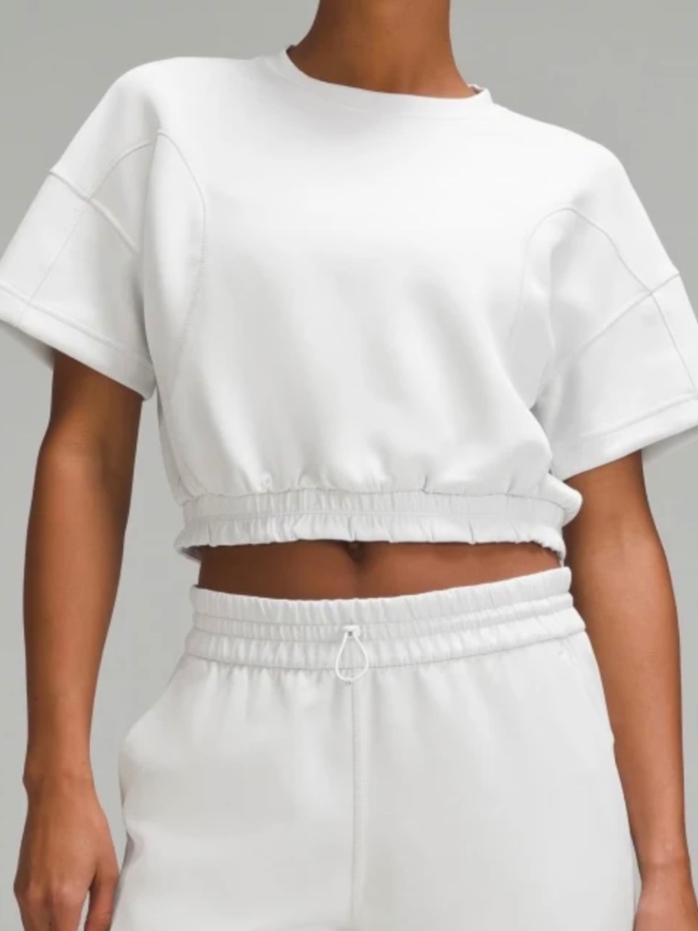 Lululemon White Cropped Tee